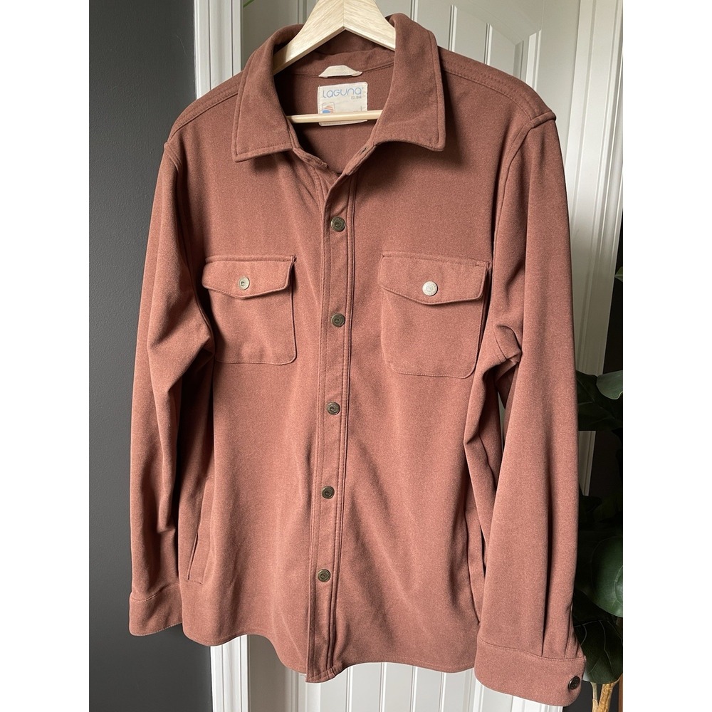 Laguna Over Shirt Rusty Brown Shacket Men's Lg. Snap Buttons